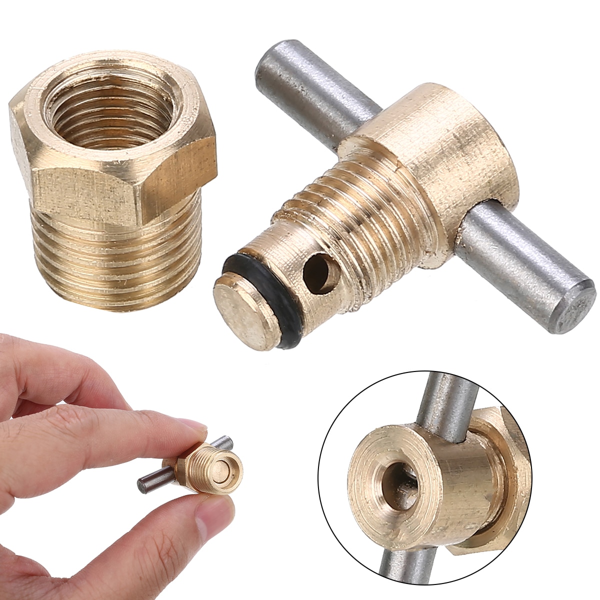 1Pcs 1/4 Inch NPT Messing Drain Valve Voor Air Compressor Tank Vervanging Deel Voor Air Compressor