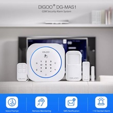 Digoo DG-MAS1 433MHz Wireless GSM DIY Home Alarm System Kits for IOS & Android APP - Door Sensor - PIR Detector - Remote Control