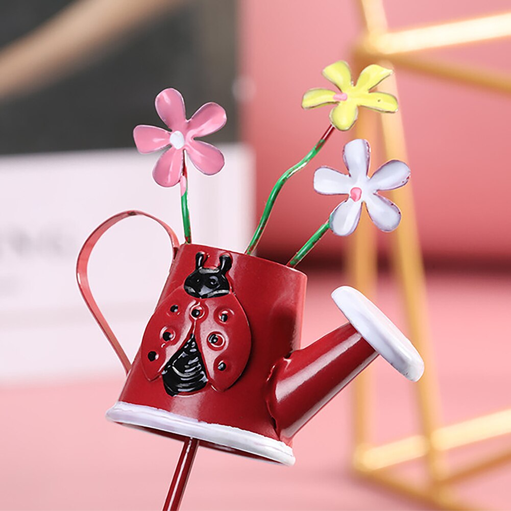 Crafts DIY Flower Pot Painted Tin Bucket Cute Metal Watering Can Picks Plants Outdoor Micro Landscape Decoration Miniature