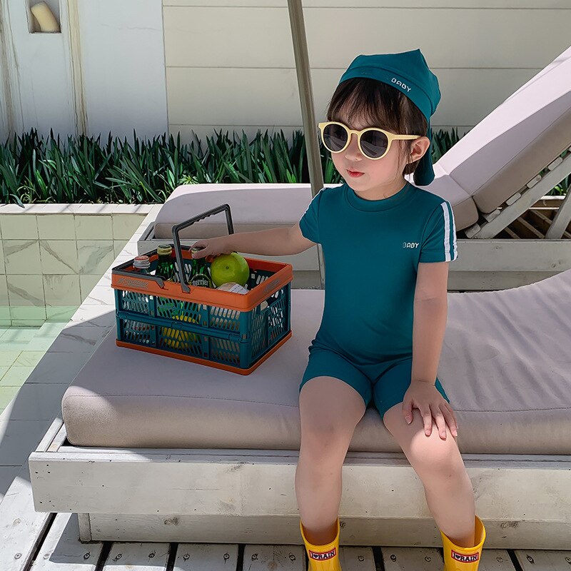 Kids Meisjes Jongens Badmode Zomer Zonnebrandcrème Sneldrogend Badpak Badpak Peuter Meisje Jongen Badpak Badmuts Tweedelige