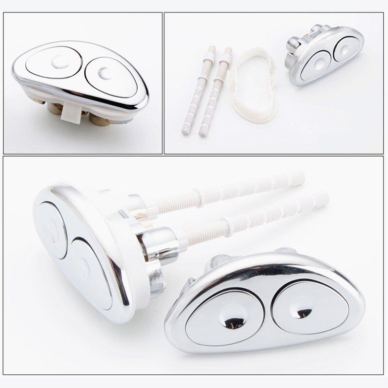 90 x 45mm trekant dobbelt kontrol toilet vandtank trykknap, abs toilet dobbelt tryk knap, toilet vand tank skylle tryk knap