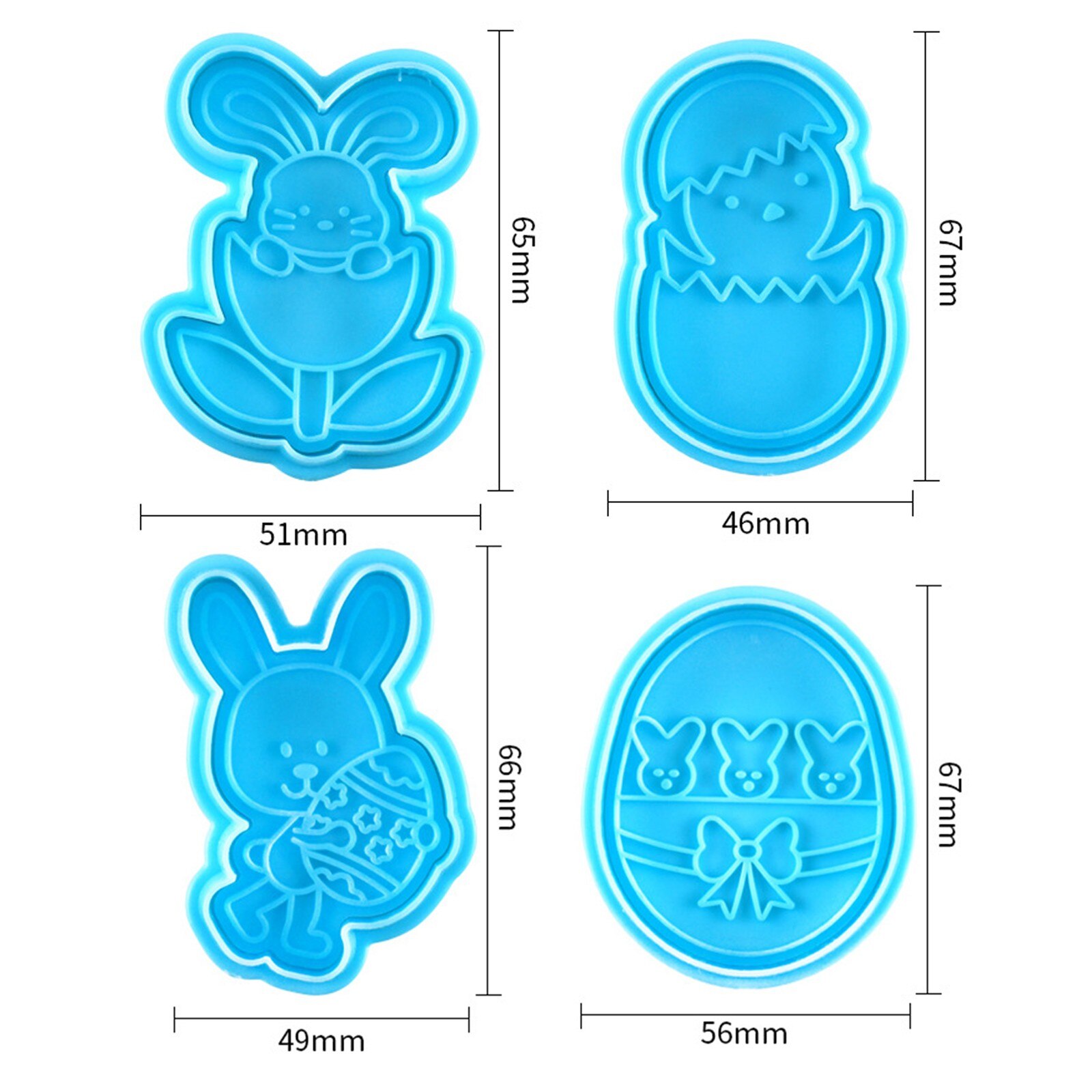 Cake Mold Pastry/cookie/fondant Stampers,4-piece Set Easter Day Cake Cookie Set Mold Tools Молды Силиконовые: A
