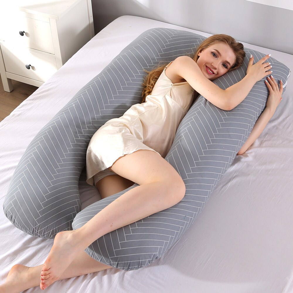 100%  bomulds graviditetspude gravid pude til gravide lang gravid blød kvinde pude u form gravid puder: Farve 4