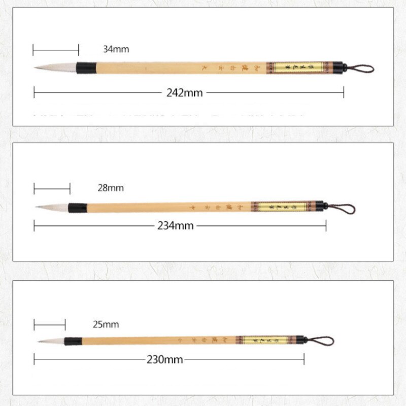 Woolen Hair Chinese Calligraphy Brushes Pen Weasel Hair Chinese Painting Brush Chinese Landscape Watercolor Painting Brushes Pen