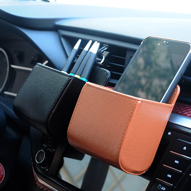 PU leather car socket vents trash can car phone seat bag storage bag for Kia Rio K2 K3 K5 K4 Cerato,Soul,Forte,Sportage R,SORENT