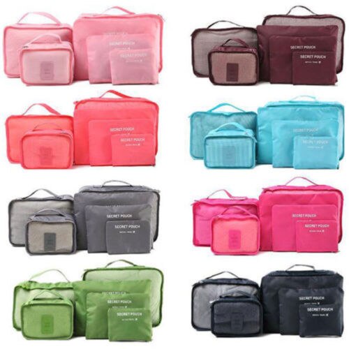 6Pcs Waterproof Travel Storage Bag Clothes Packing Cube Luggage Organizer Sets Nylon Home Storage Travel Bags