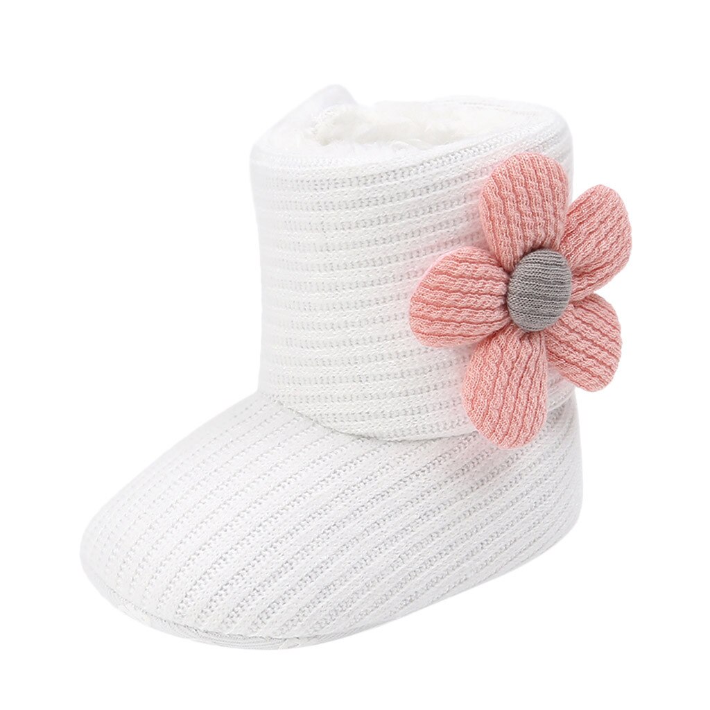 Baby Girl Keep Warm Plush Soft Snow Boots Soft Crib Shoes kids shoes детская обувь обувь детская Soft Sole Causal Shoes#E20: White / 3.5