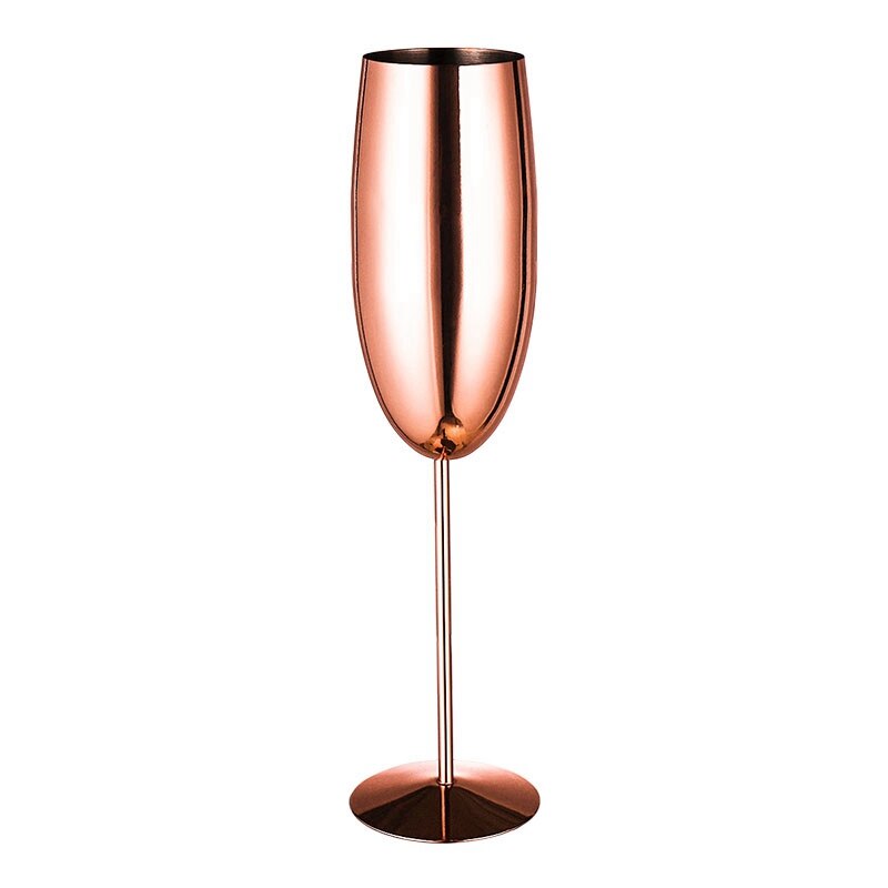 Europa luxo copo de champanhe aço inoxidável retro copo cocktail metal tulipa copos vinho da cozinha fontes festa casamento drinkware: Copper