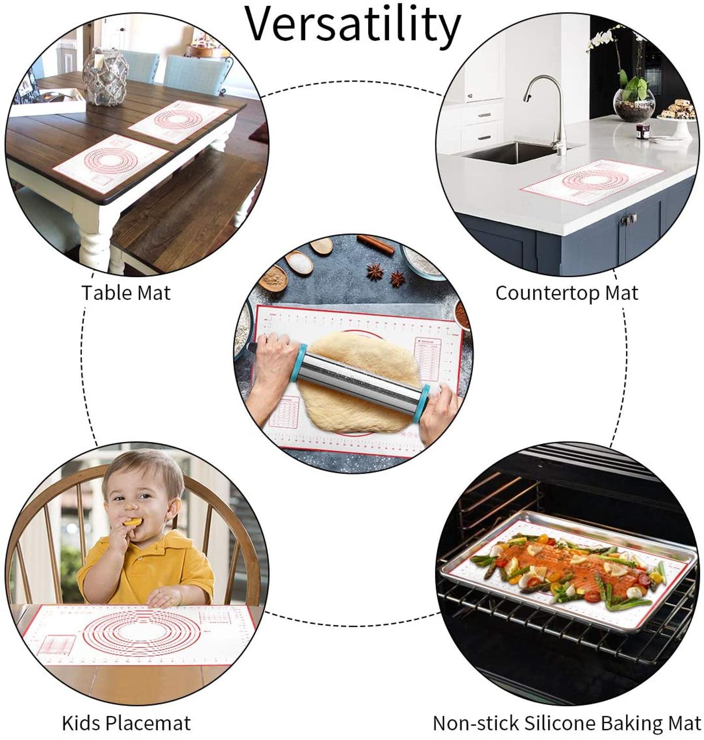 WALFOS 1 sztuka 50x70cm nieprzywierająca maty silikonowe robić pieczenia blachy stolnica z podziałką mata robić pieczenia piekarnik makaron narzędzia kuchenne