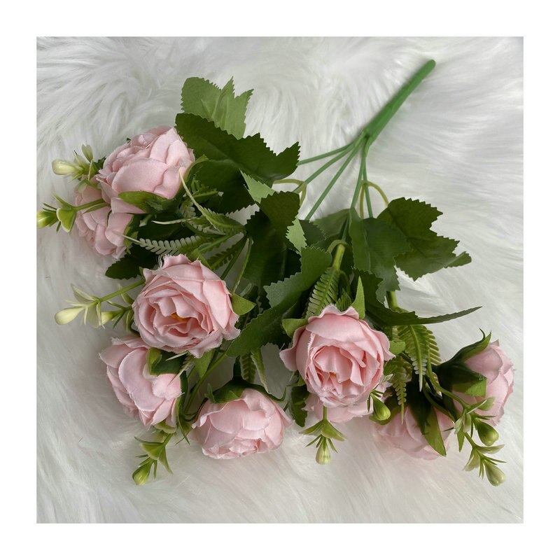 Artificial Silk Peony Gypsophila Bouquet Wedding Bride Holding Flowers Home Living Room Garden Desktop Flower Arrangement Decor