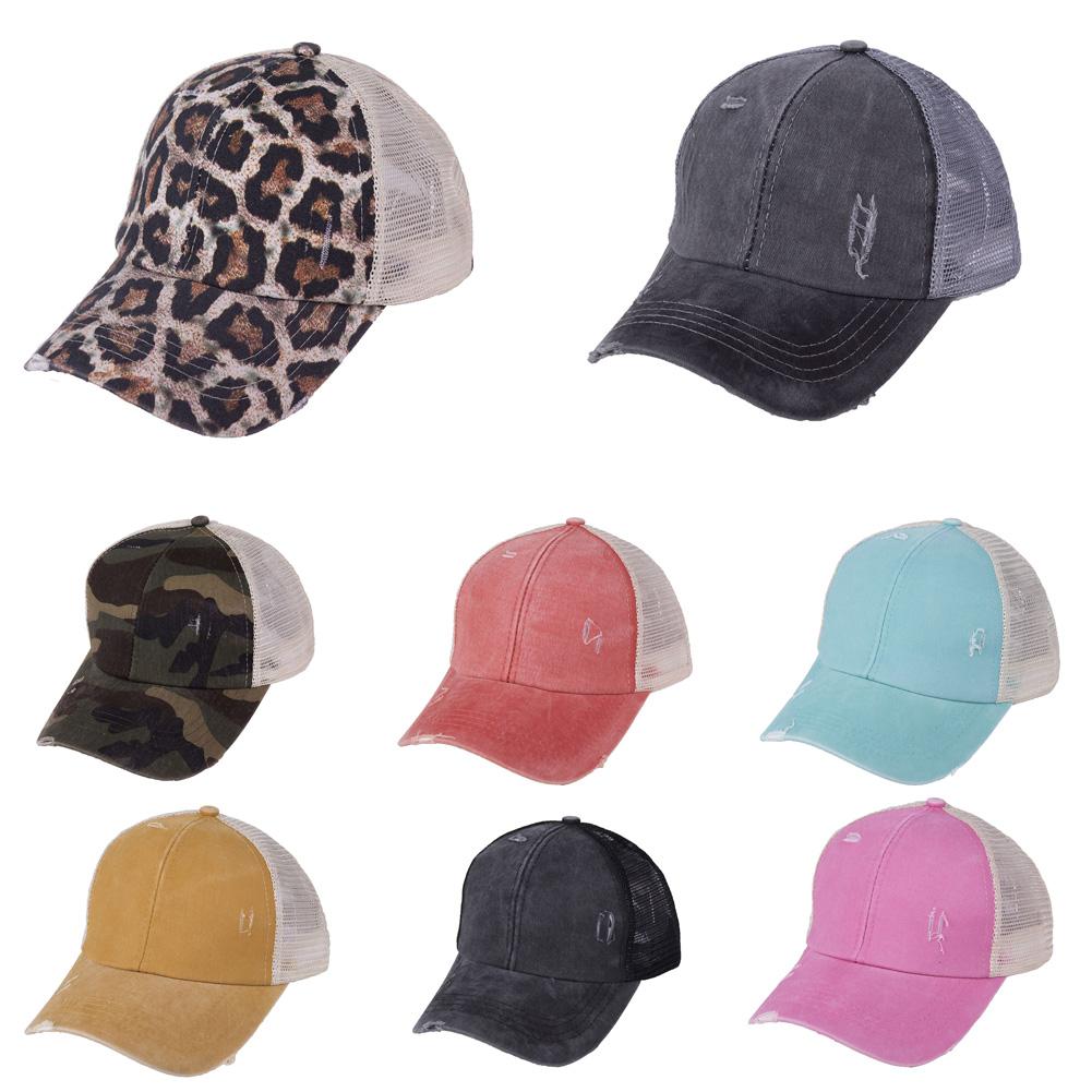 Hurtig tør hestehale criss cross baseball cap udendørs sport justerbar anti uv anti-sved åndbar mesh hat