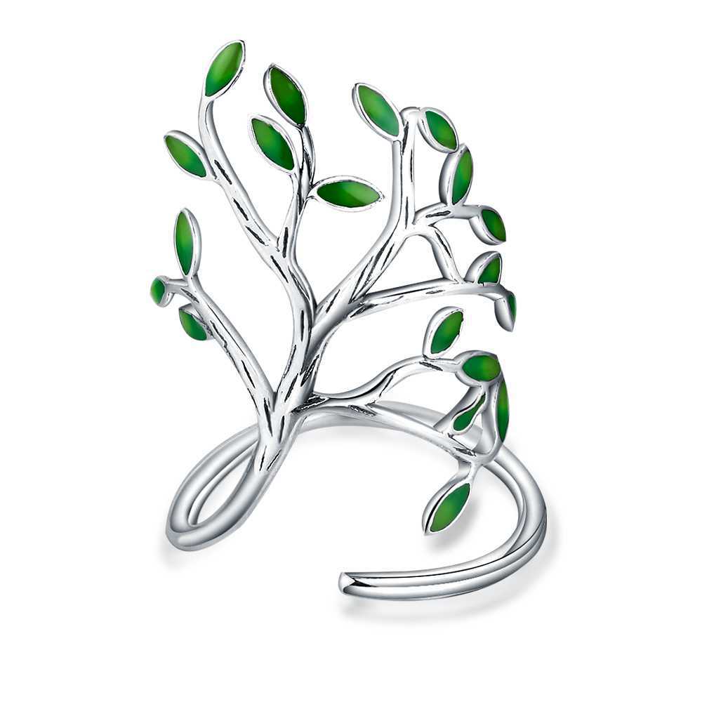 Real 925 Sterling Silver Tree of Life Ringen Glazuur Ring Bague Voor Vrouwen Voorkomen Allergie Sterling-zilver- sieraden: WHITE