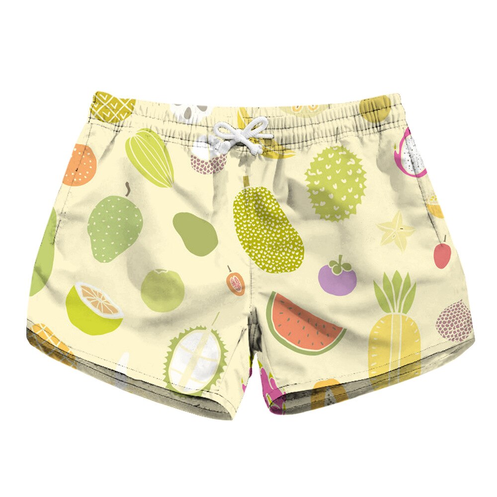 Pantalones cortos de playa para mujer, Shorts deportivos finos con estampado 3D de fruta para surfear, natación, Surf, vacaciones, bañadores femeninos: TYLbp-H018 / XL