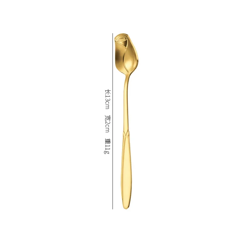 Long Handled Teaspoons Stainless Steel Coffee Spoon Ice Cream Dessert Tea Stirring Spoon for Picnic Kitchen Tableware Bar Tools: light yellow