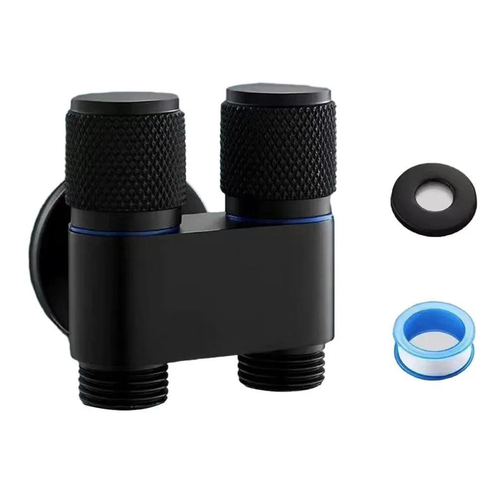 Grifo Universal de 1/2 rosca uno en tres para salida, válvula de entrada de acero inoxidable para cocina, accesorios para baño y inodoro: Caqui oscuro