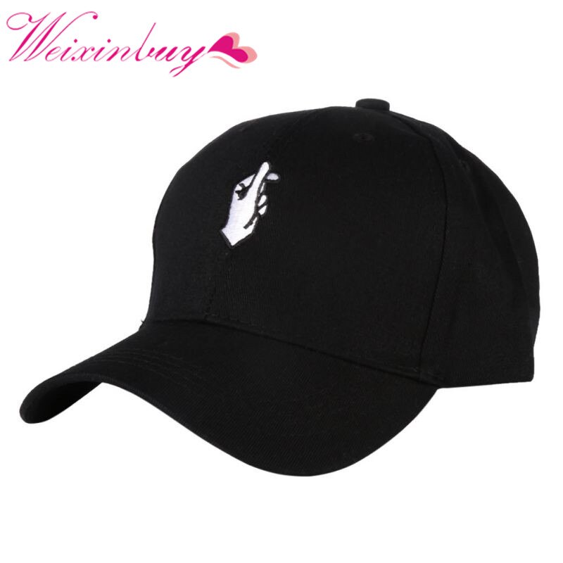 WEIXINBUY nouvelle amour gestes doigt broderie casquettes hommes femmes Snap back chapeaux Flipper petit coeur casquette