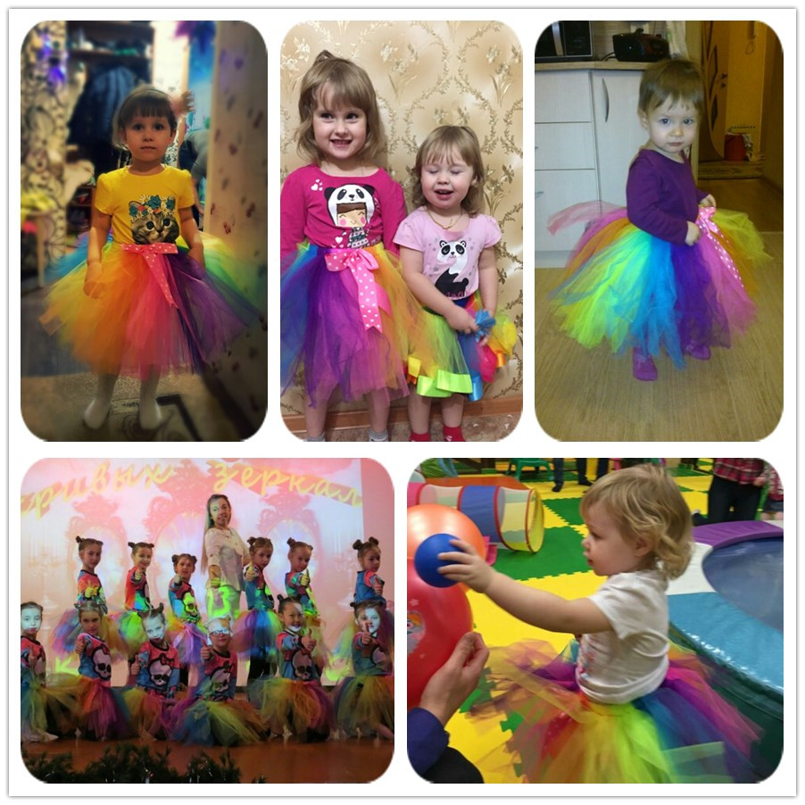 Meisjes Regenboog Rok Baby Tutu Rok Kleurrijke Prinses Meisjes Rokken 2-12 Leeftijd Kinderen Kleding Handgemaakte Dans Pluizige Pettiskirt