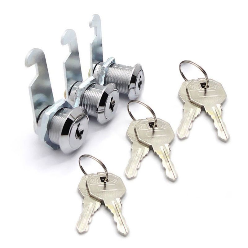 3 pakke cam lås postkasse lås til skab brevkasse skab skuffe dør skab og mærke: Metal nøgler / 20mm