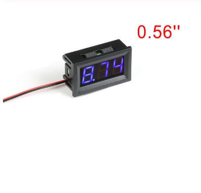 Ac 30-500v auto's motorfietsen voertuigen led digitaal display voltmeter 2 draads mini spanningsmeter volt tester paneel rood groen blauw: 0.56in blauw