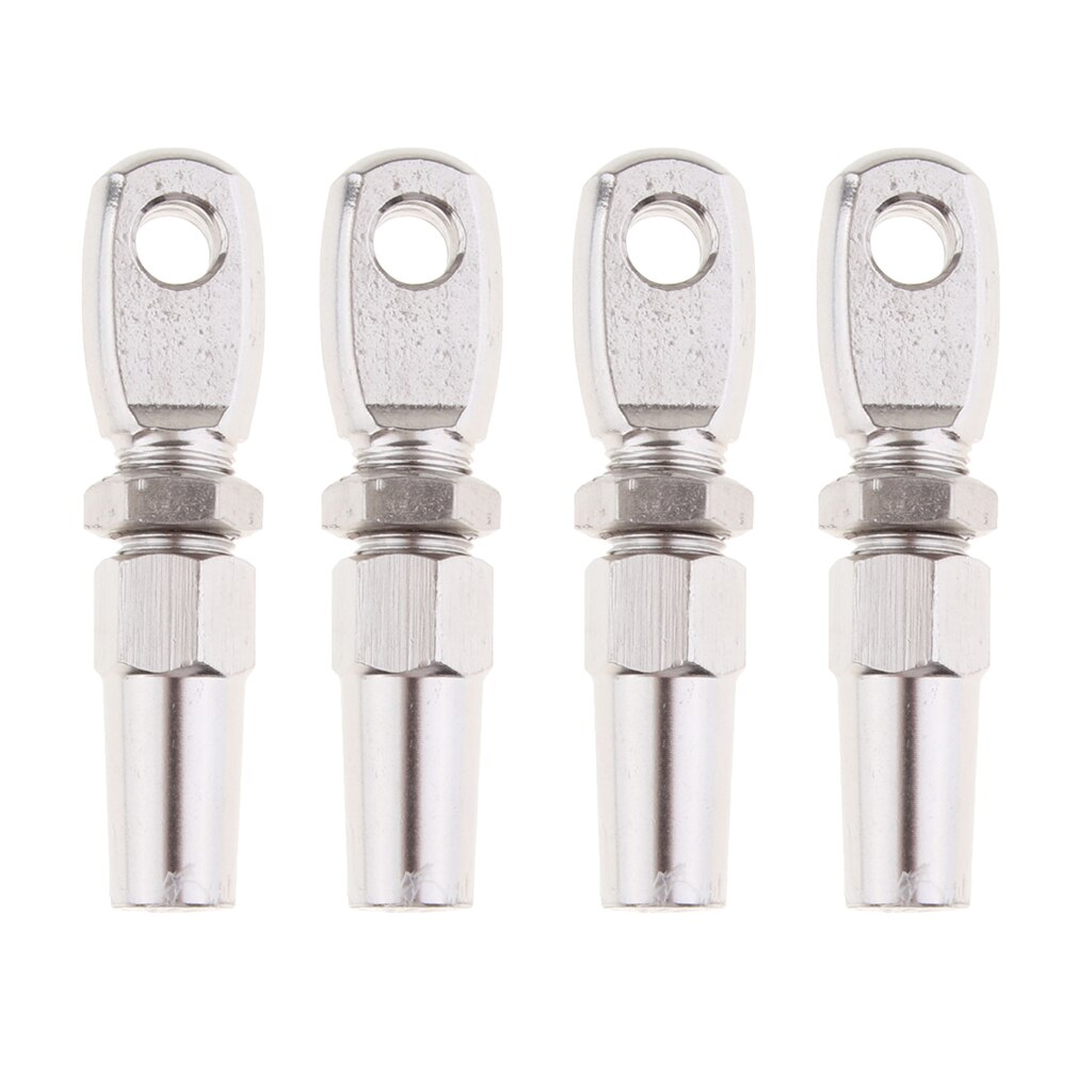 4 Pieces Stainless Steel Swageless Eye Terminal For 3mm Wire Rope