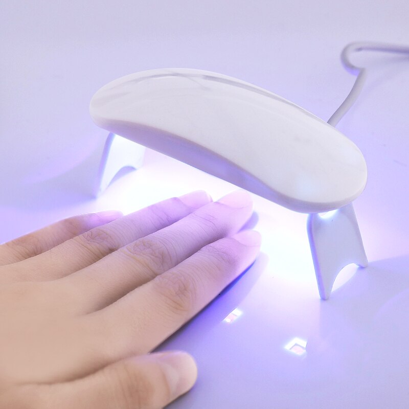 6w hvite led uv-lampe for uv gellakk negleherdingsmaskin usb-kabel mini sammenleggbar negletørker negler idé neglekunstverktøy
