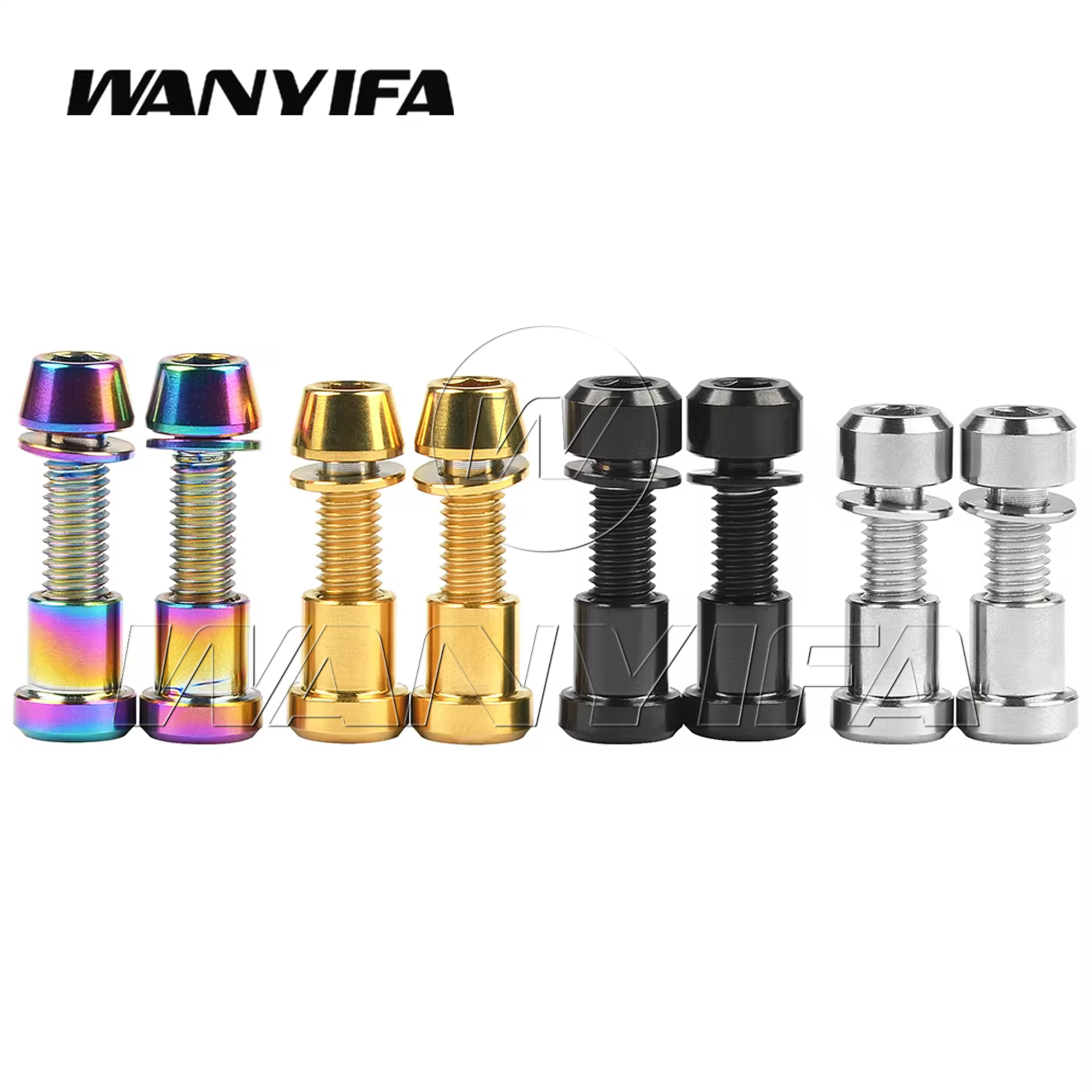 Wanyifa Perno de titanio con tuerca Tornillo de fijación de horquilla delantera para M5 X16 18 20 mm Cabeza cónica Pernos de cabeza cilíndrica Juego de sujetadores 2 piezas