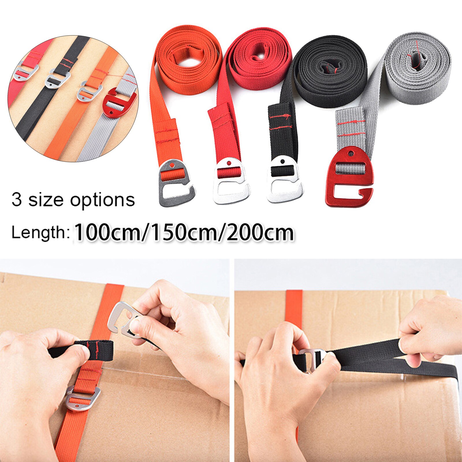 Heavy Duty Luggage Straps for Suitcases Packing Belts Travel Accessories Adjustable Bag Strap with Hook Closure
