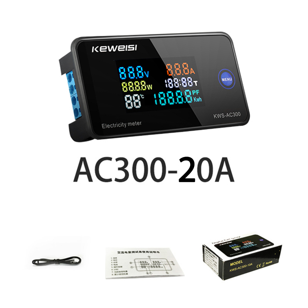 KWS-AC300 100A Digitale Power Meter Voltmeter Ampe... – Grandado