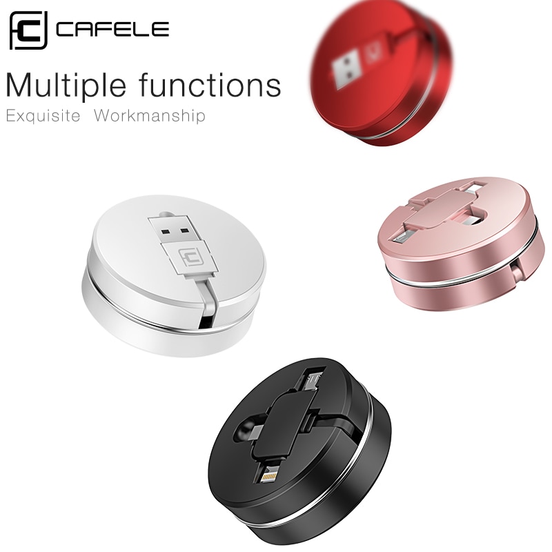 Cafele 3 in 1 USB Kabel Typ C Micro USB C Kabel für iPhone Ladegerät Versenkbare Ladekabel für iPhone huawei Xiaomi Daten Sync