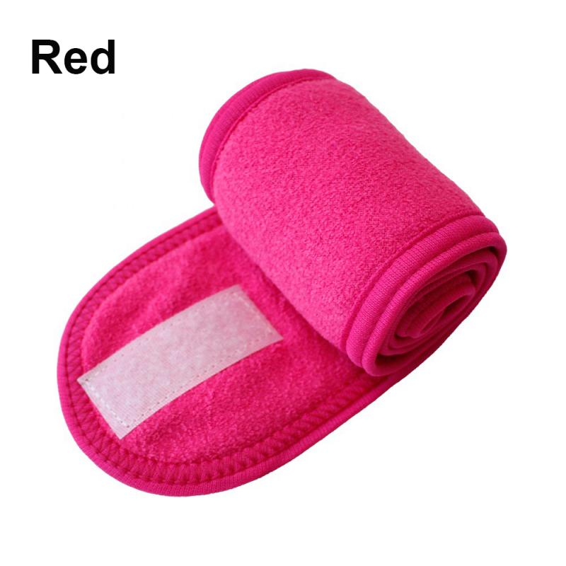 bandeau large réglable Yoga Spa bain douche maquillage lavage visage cosmétique bandeau pour femmes dames maquillage accessoires: 01 Red