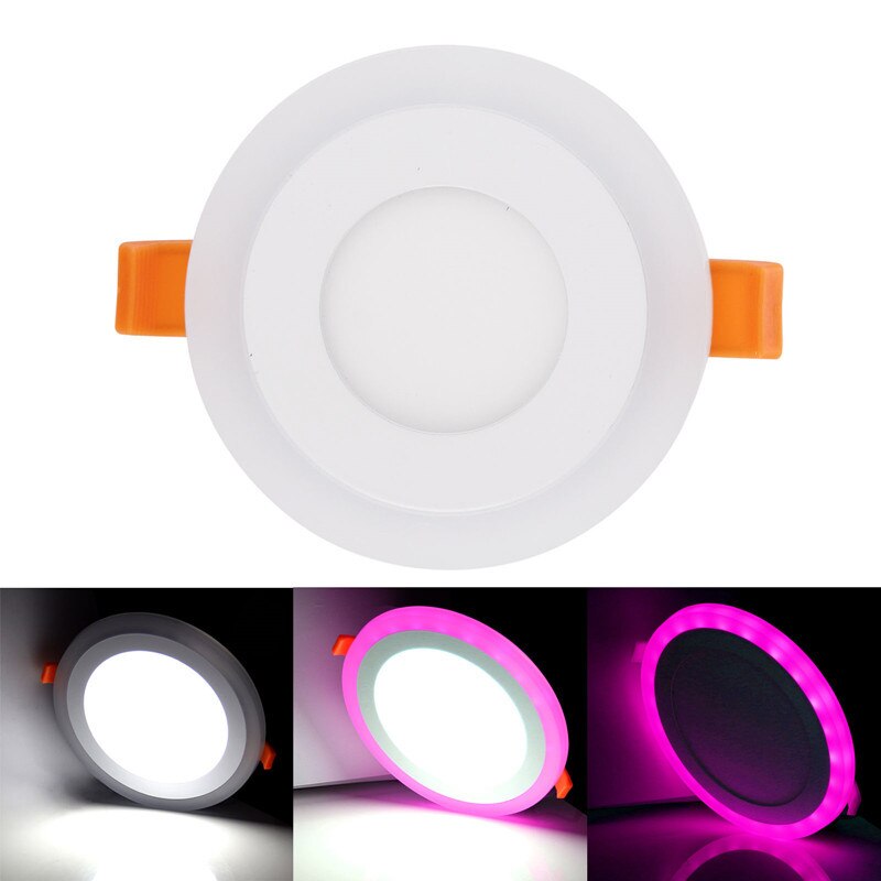 Rund/firkantet rgb led panel lys + fjernbetjening 6w/9w/16w/24w forsænket led loft panel lys  ac85-265v+ driver