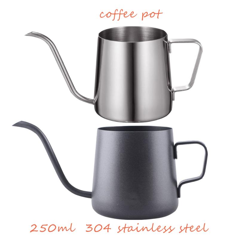 250Ml Lange Smalle Uitloop Koffie Pot Zwanenhals Ketel Thicked 304 Rvs Hand Drip Ketel Giet Over Koffie En thee Pot