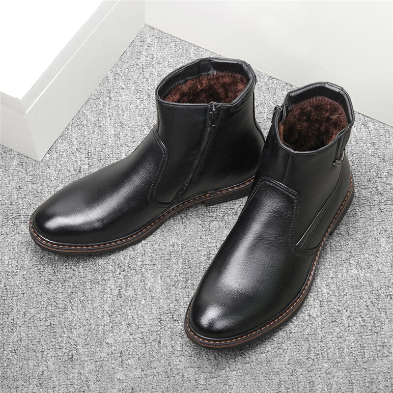 Tamanho 45 lado zip botas de couro preto homens – Grandado