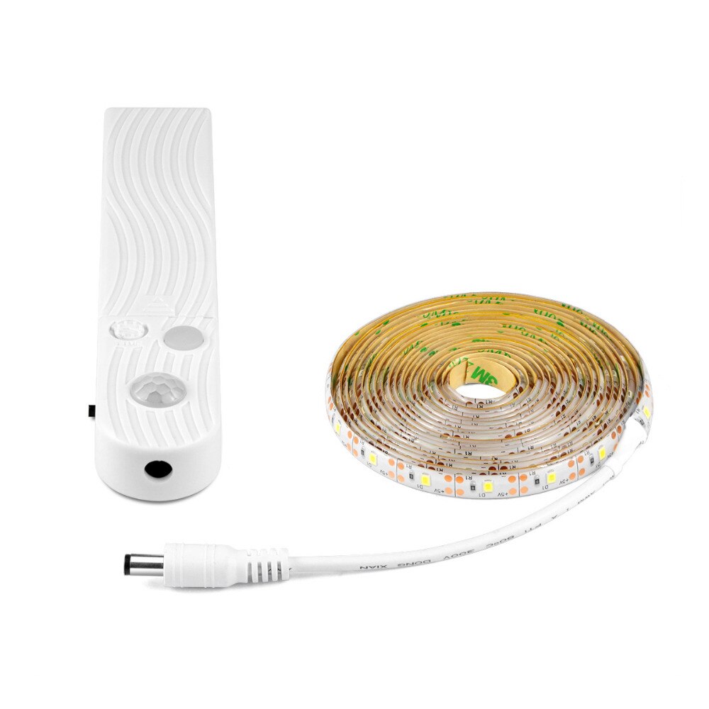 Draadloze Pir Motion Sensor LED Strip Batterij/Usb-poort Kast licht 1m 2m 3m thuis Slaapkamer boekenkast Nachtkastje Keuken Decoratie