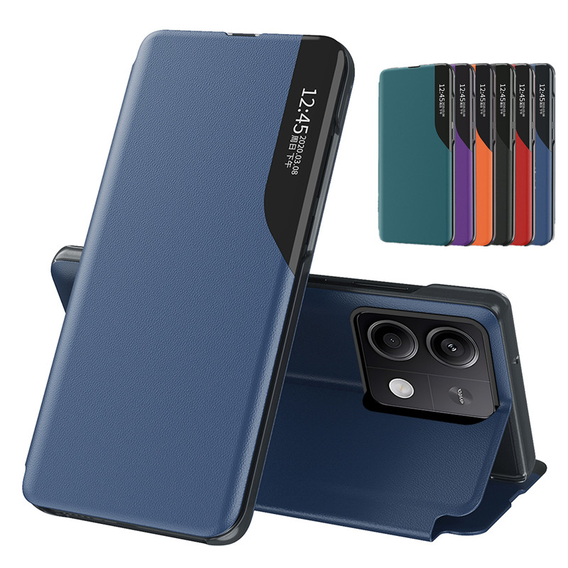 Funda de teléfono con tapa magnética con ventana para Xiaomi Redmi Note 14 13 Pro Plus 5G 4G, soporte de cuero para libro, Funda anticaída
