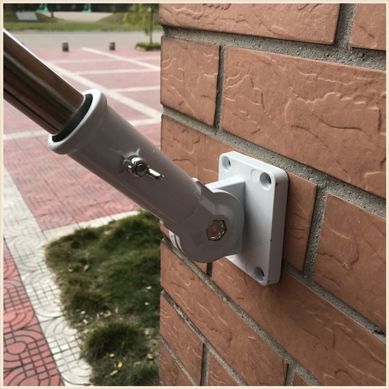 Aluminium Verstelbare Muurbevestiging Vlaggenmast Hoek Beugel Zware Roest Vlag Gecoat Pole Base Bracket Stand