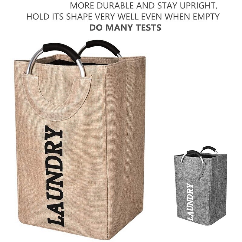 Haundry Large Laundry Hamper Bag with Handles, Collapsible,Self-Standing Modern Laundry Basket for Dorm Room