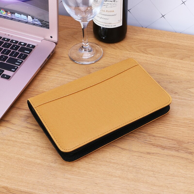 PU Leather Cover A6 Zipper Notebook Loose-Leaf Business Notepad With Calculator