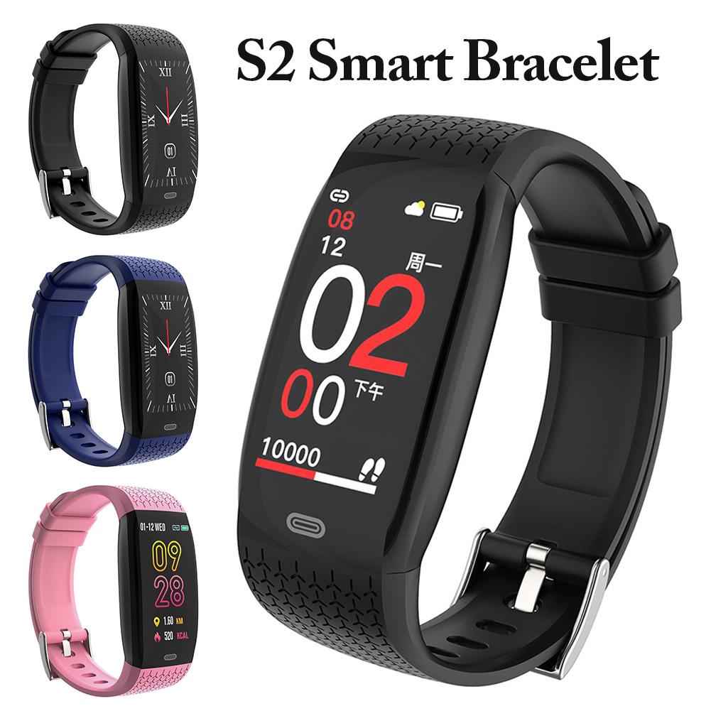 S2 Smart Armband Bluetooth 4.0 Fitness Traker Kleurrijke Screen Smart Band Sport Waterdicht Hartslag Bloeddruk Stappenteller