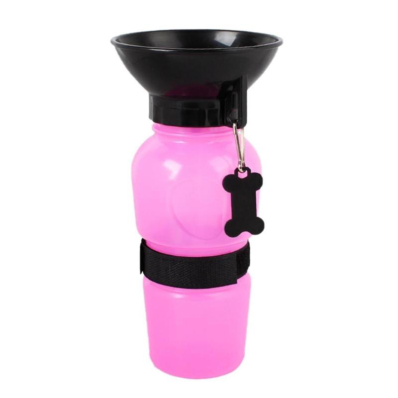 MICATALE 500ml perro agua tazón taza mascota cachorro gato deporte portátil de viaje al aire libre perros tazón taza de agua para beber agua tazón taza dispensador: rose red
