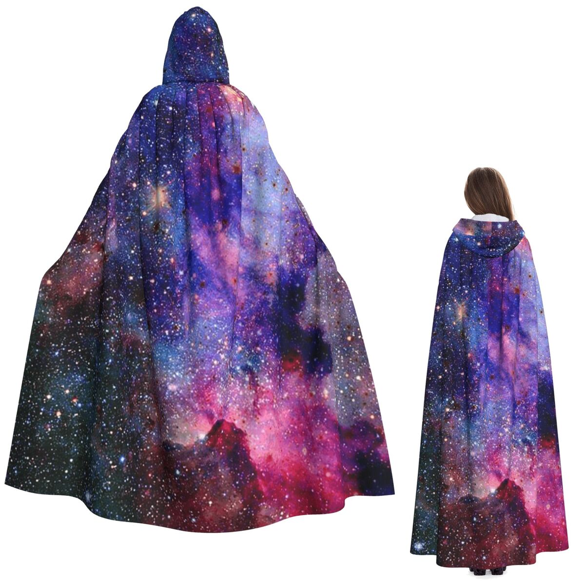Planeta terra longo capa com capuz bruxa traje medieval cosplay capa halloween vampiro adulto unisex