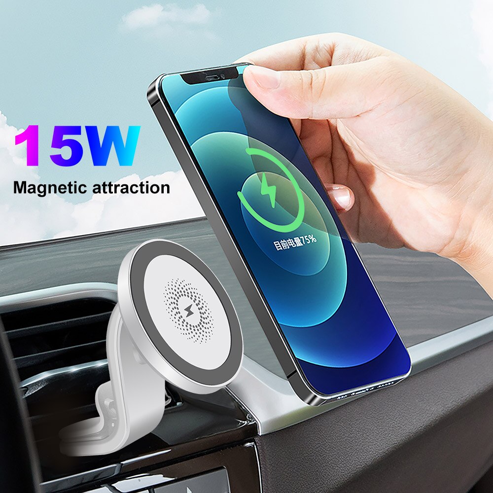 15W Magnetische Wireless Car Charger Stand Voor Iphone 12 Mini 12 Pro Max Draadloze Snelle Opladen Air Vent Mount auto Telefoon Houder