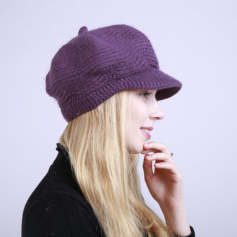 Plus fløjl tykke hatte hætter kvinder vinteruld strik visir hatte hat afslappet varme damer åndbar motorhjelm kvinders beanies: 07