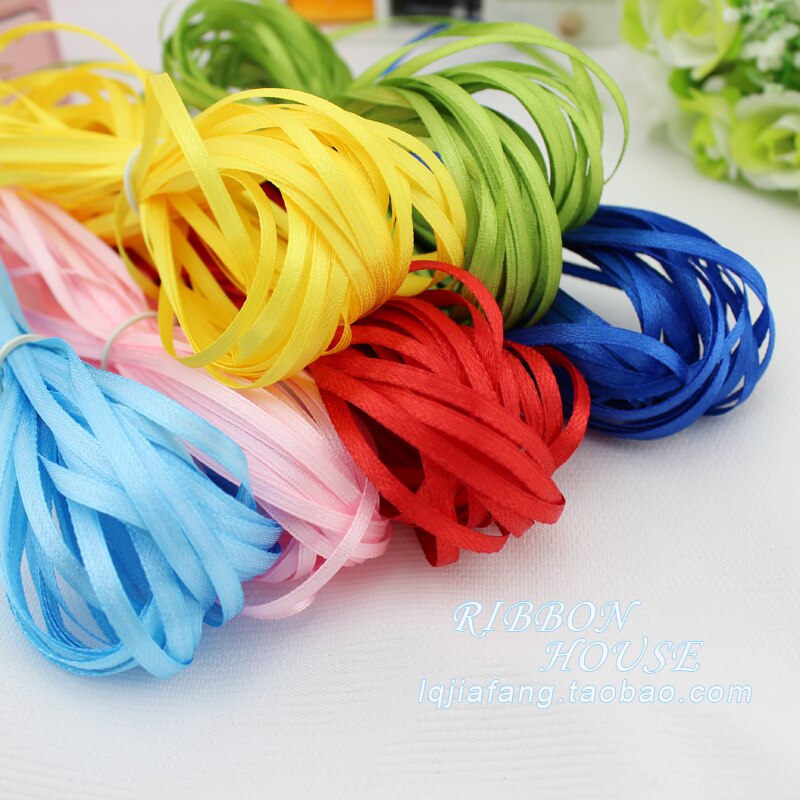 30 soorten Kleuren (20 meters/partij) 1/8 "(3mm) enkel Gezicht Satijnen Lint Singels Decoratie Kerst Accessoires DIY Linten