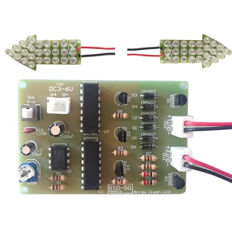 DIY Kit Red Blue Dual-Color Flashing Light LED Flashing Display Module Analog