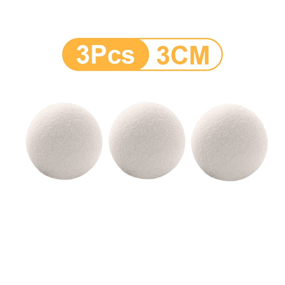 Herbruikbare Wol Droger Ballen Natuurlijke Stof Wasserij Bal 3/4/5Cm Thuis Wassen Ballen Wasmachine Accessoires wasdroger Tool: 3 Pcs 3cm