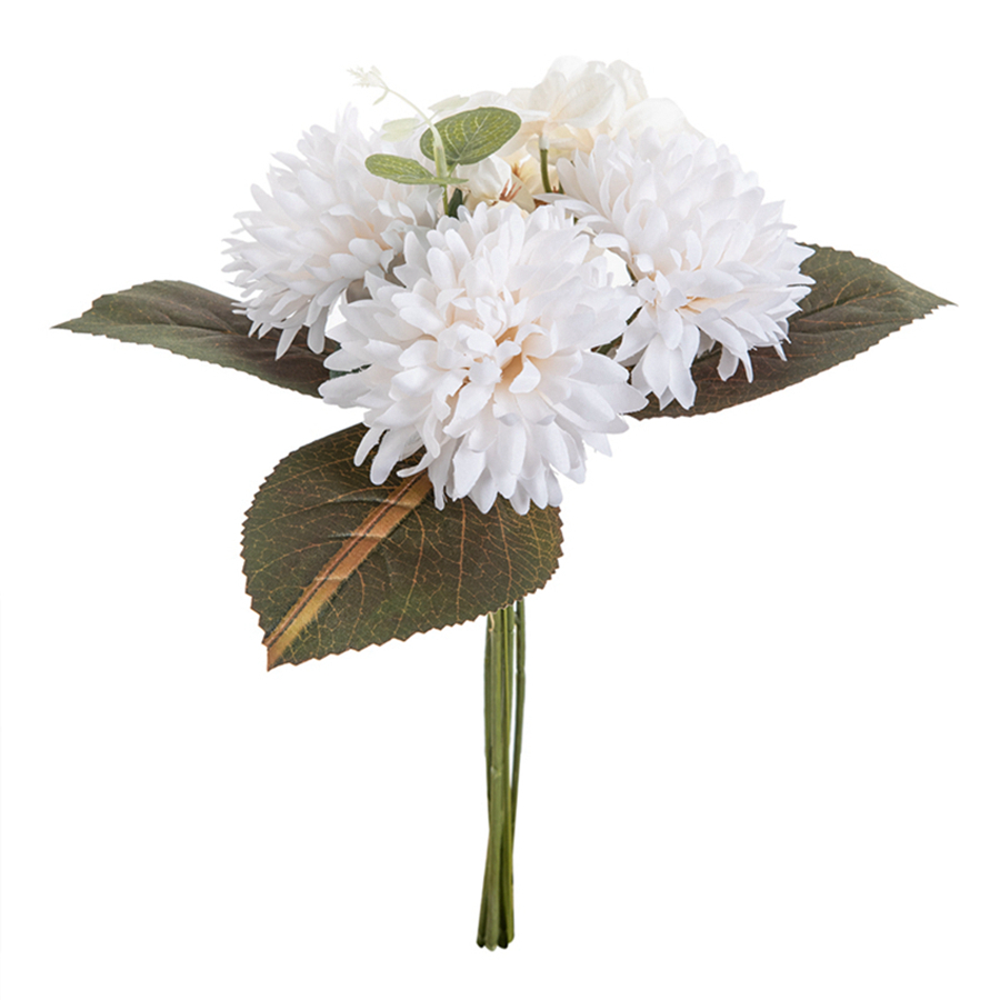 6 Takken Zijde Bolvormige Chrysanthemum Hortensia Kunstbloemen Voor Kerst Bruiloft Boeket Huisdecoratie