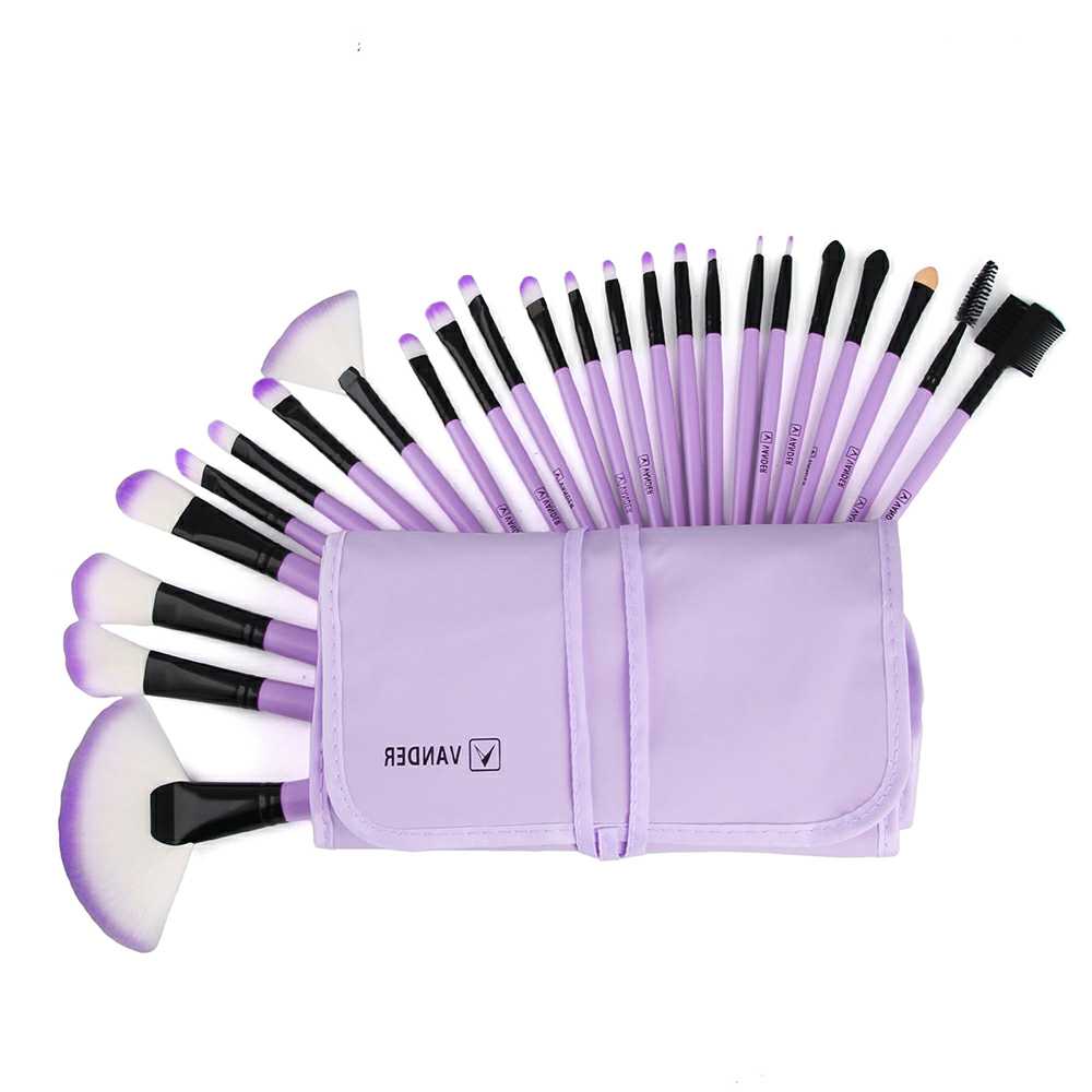 Vanderlife 24pcs Makeup Brushes Set 6 Colors Beauty Cosmetic Make Up Tools Foudation Eyeshadow Brush Set With Case