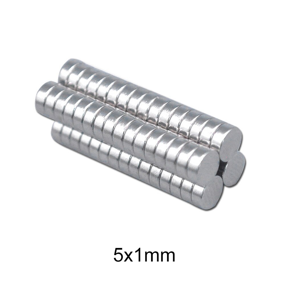 Imanes redondos pequeños de neodimio 5x1, disco de imanes permanentes de neodimio potente 5x1mm, 50-3000 Uds.