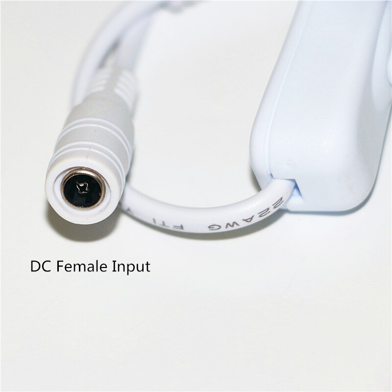 ASMTLED-Conector de clavija de alimentación CC de 5,5x2,1mm, cable de encendido/apagado en negro o Interruptor blanco para tira de luz de un solo color 5050 3528